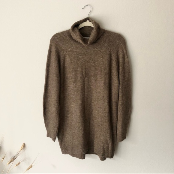 H&M Wool Blend Turtleneck Tunic in Brown Size XS - Picture 1 of 7